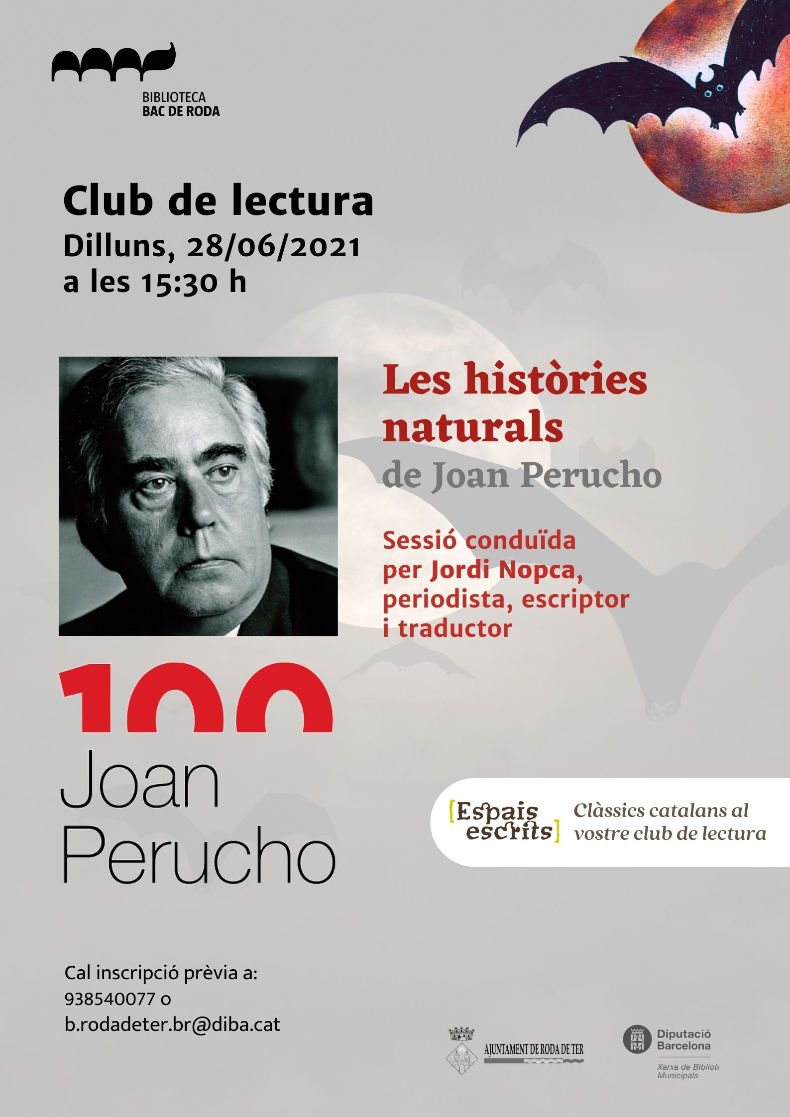 Clàssics catalans al vostre club de lectura.  CLUB DE LECTURA: tertúlia literària al voltant de Les històries naturals, de Joan Perucho. 