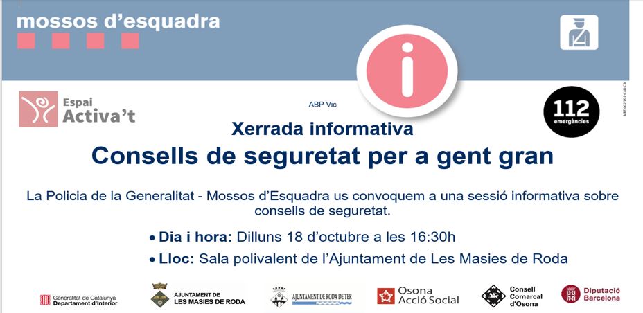 Xerrada informativa: Consells de seguretat per a gent gran