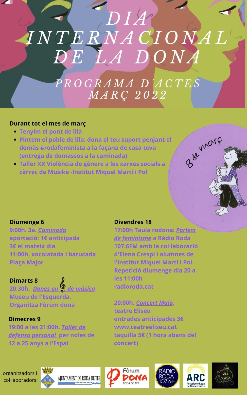 Cartell programació Dia de les Dones 2022 - Roda de Ter