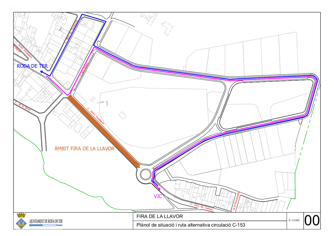 Ruta alternativa pel tall d'un tram de la carretera C-153, amb motiu de la X Fira de la Llavor