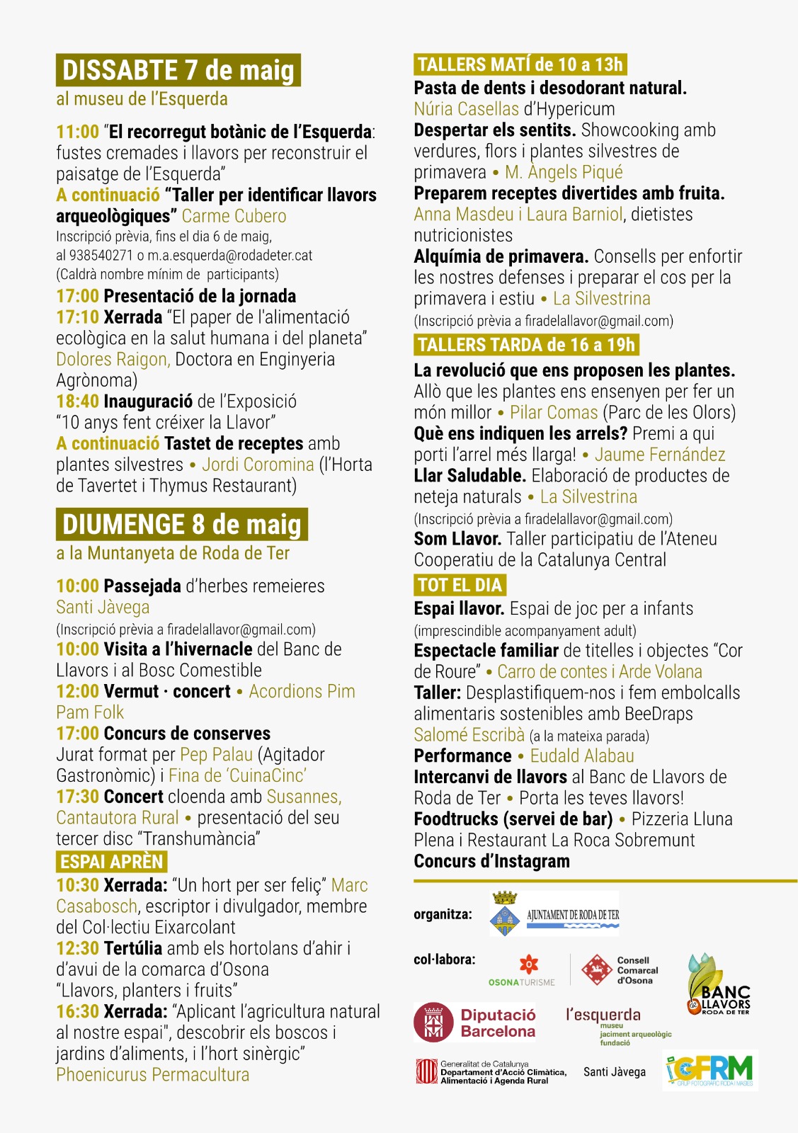 X Fira de la Llavor. Programa d'actes i activitats