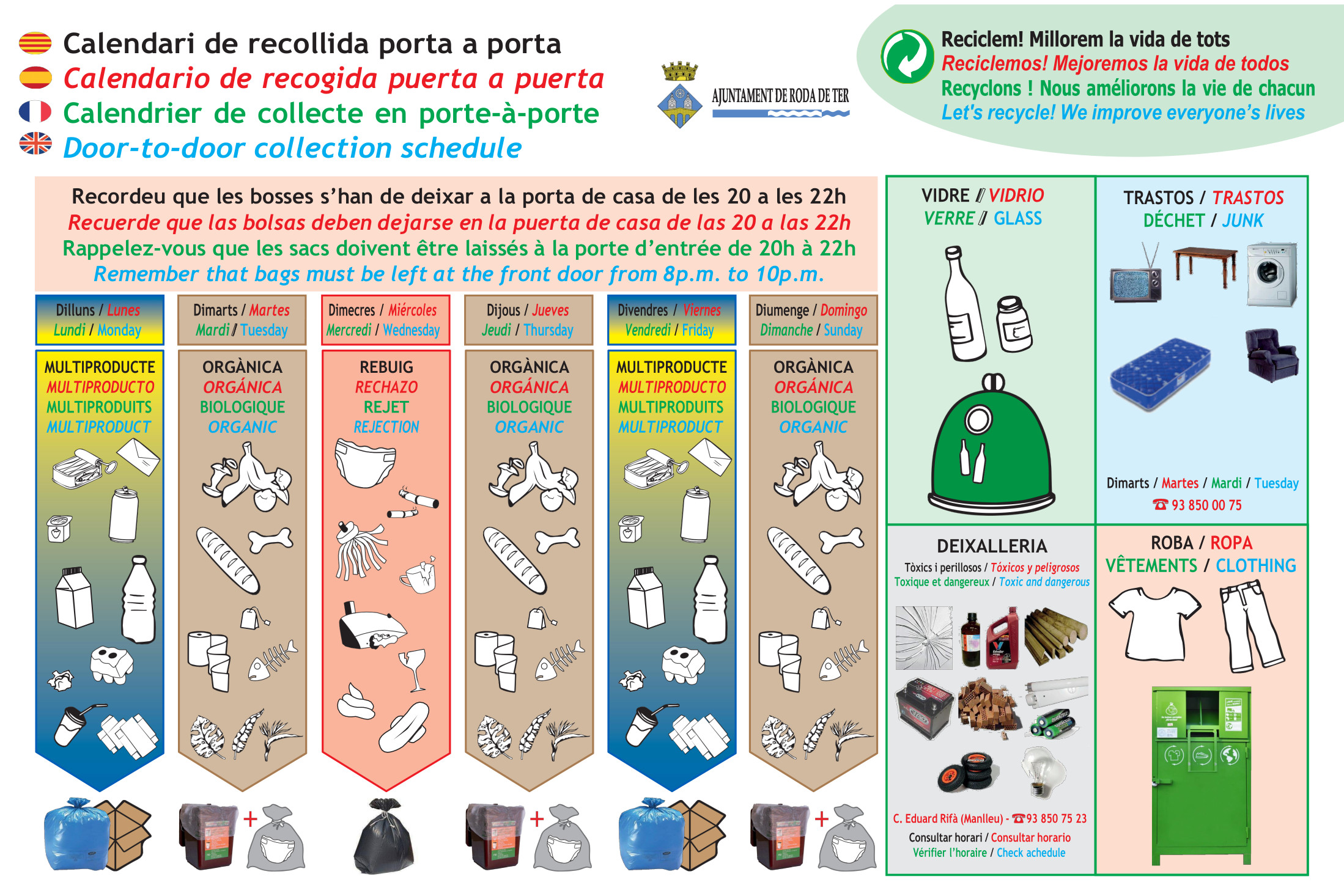 Cartell de la recollida porta a porta i residus especials
