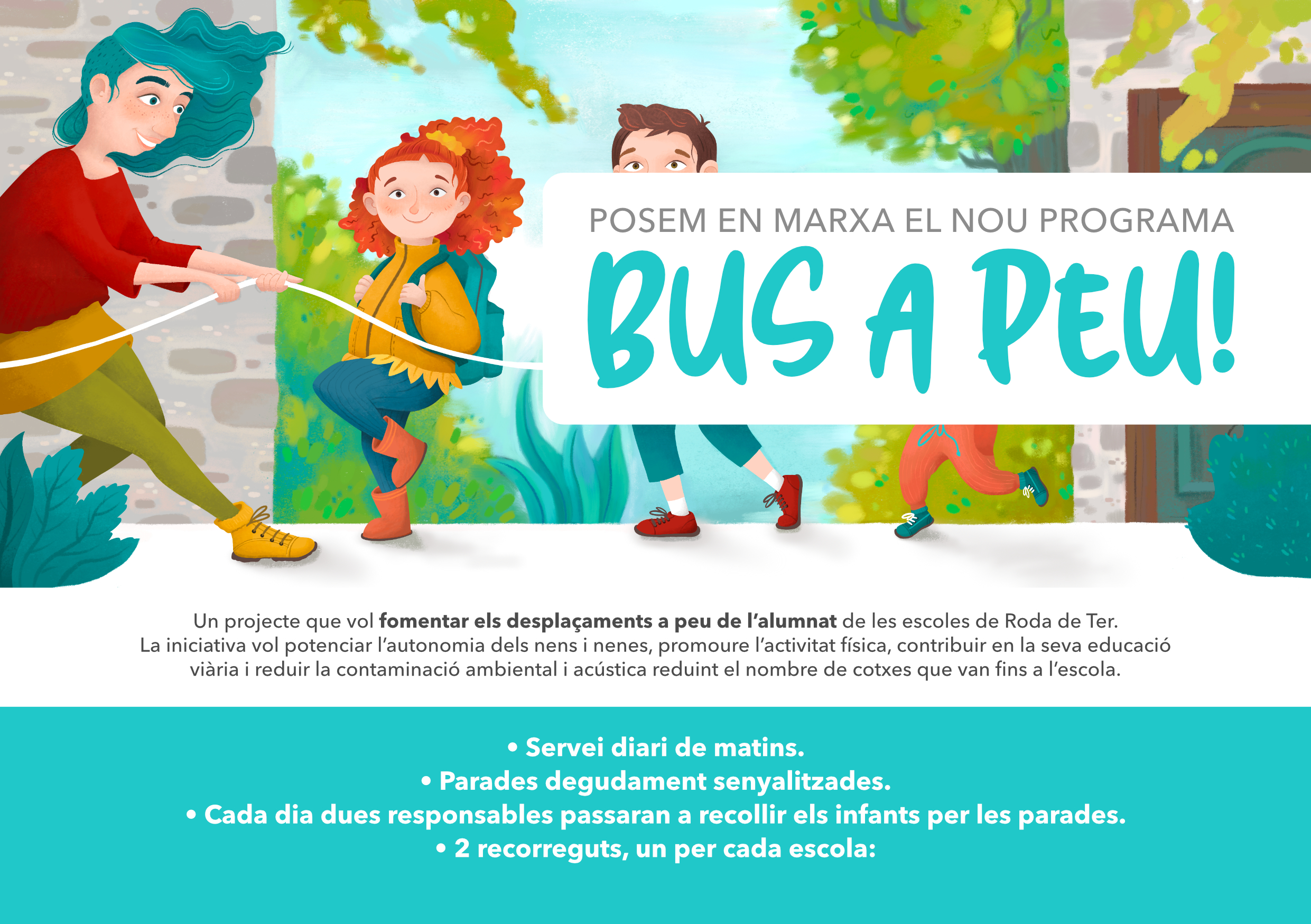 Bus a peu, per fomentar els desplaçaments a peu de l'alumnat de les escoles de Roda de Ter