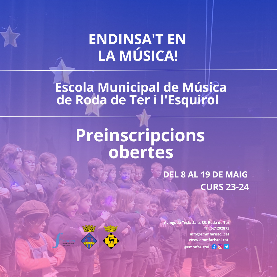 Preinscripcions a l'Escola Municipal de Música El Faristol