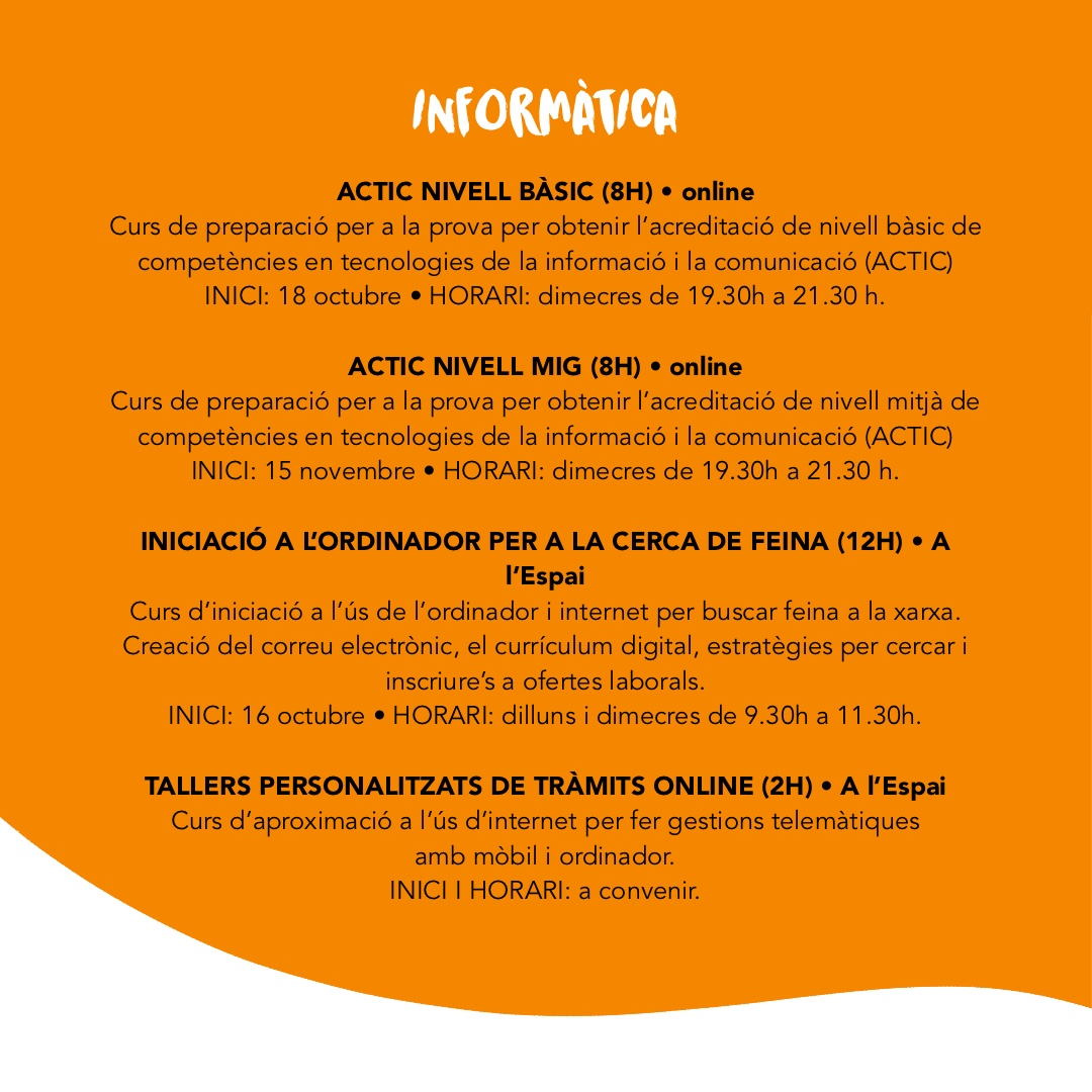 Formació d'adults - Octubre-desembre 2023 - Roda de Ter
