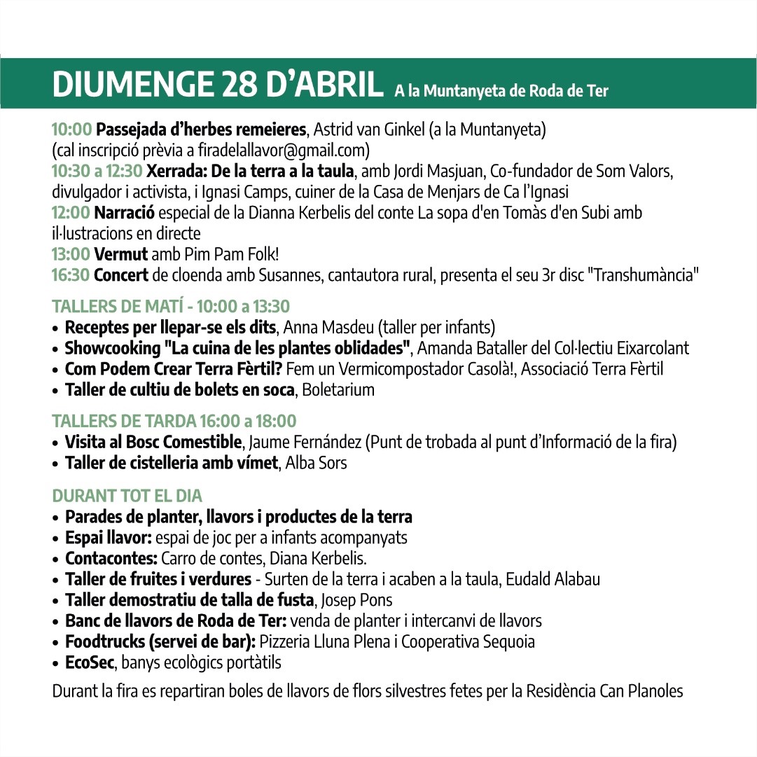 Cartell i programació de la XII Fira de la Llavor 2024