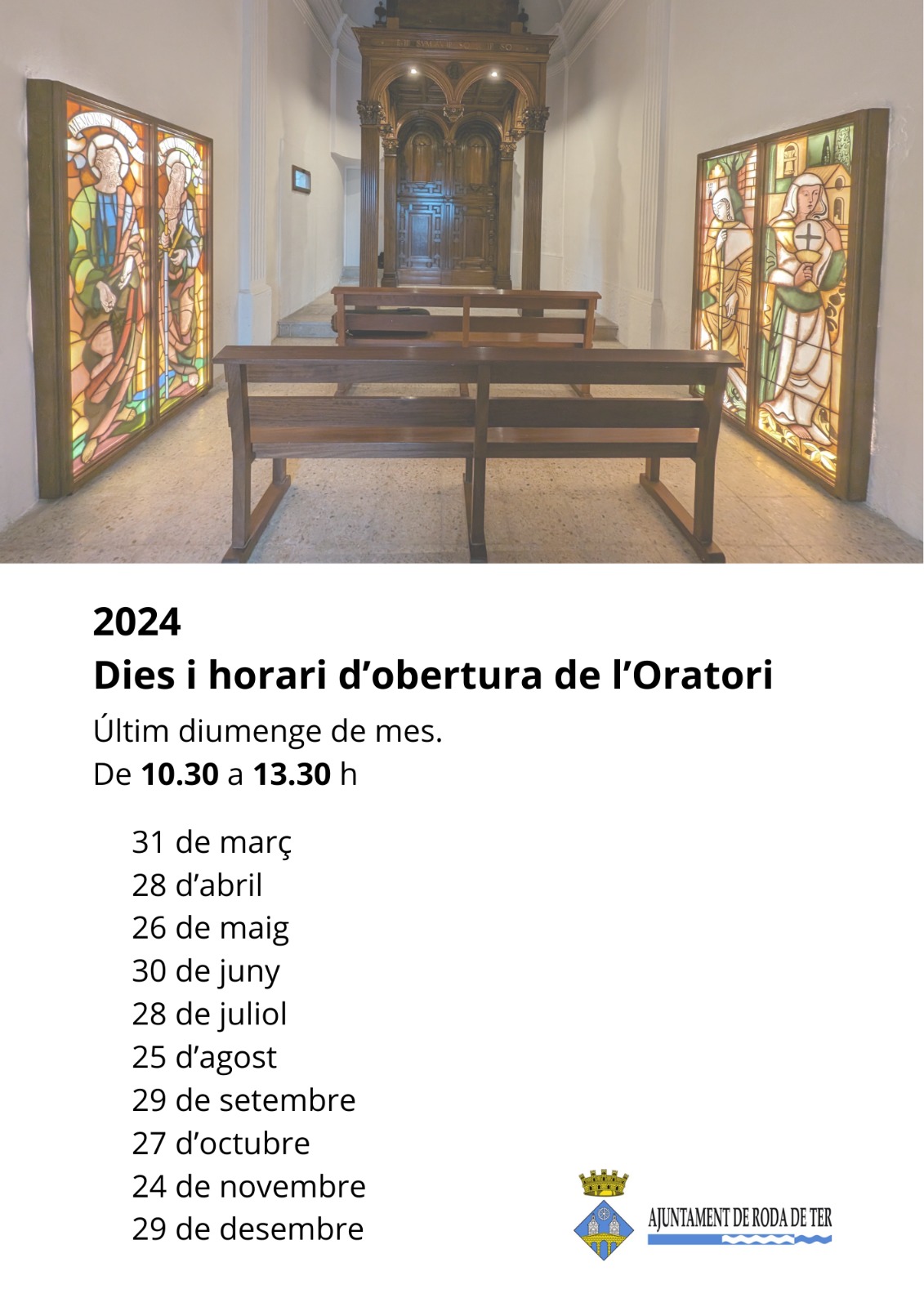 Horaris obertura Oratori Tecla Sala - Any 2024