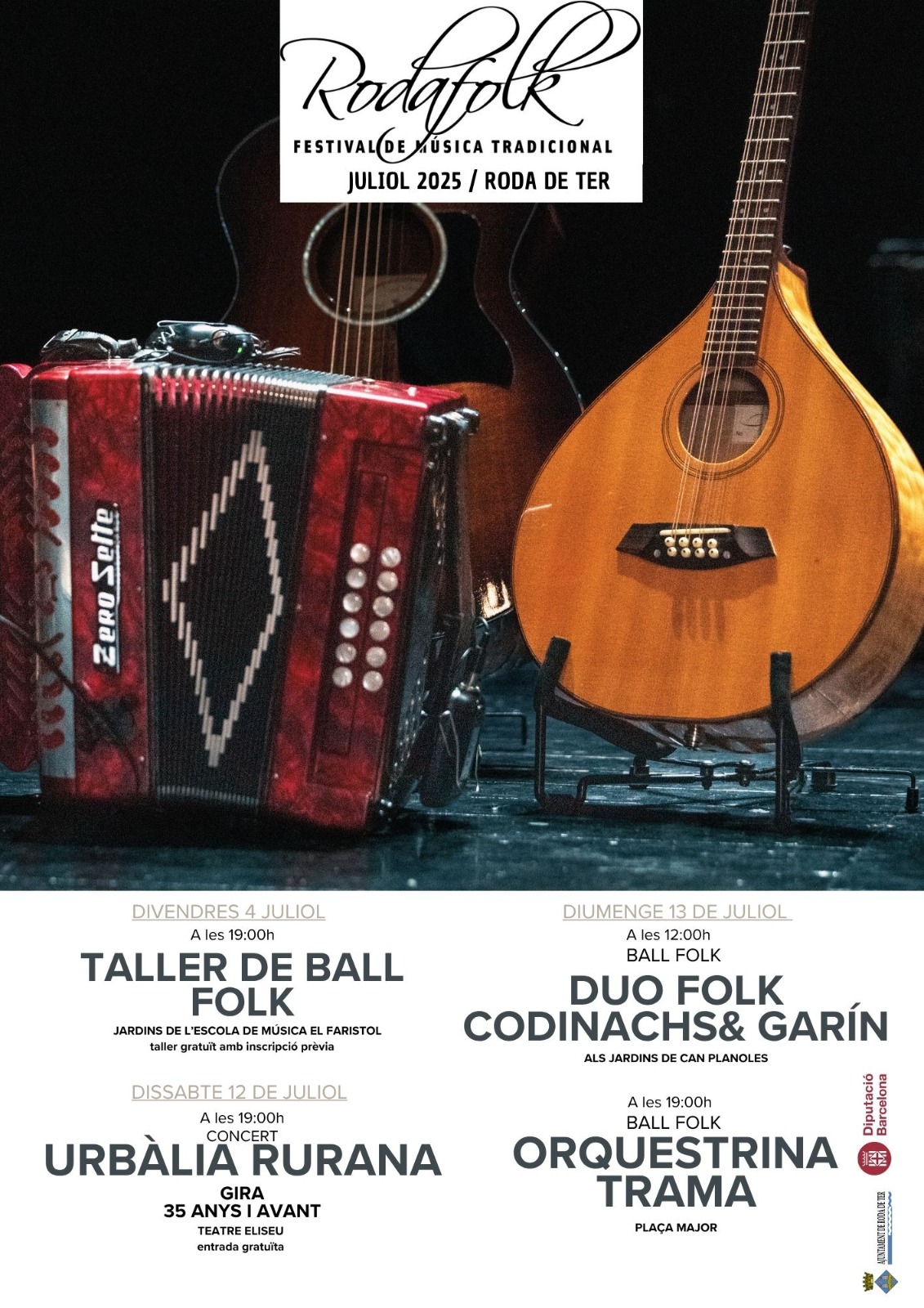 El Rodafolk omple Roda de Ter de música i dansa tradicional aquest juliol