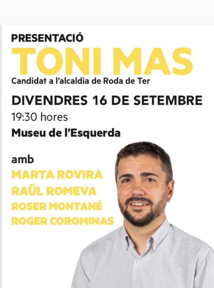 Presentació de Toni Mas, candidat a l'alcaldia de Roda de Ter per ERC