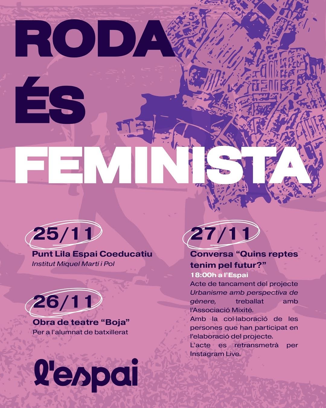 Punt Lila Espai Coeducatiu | 25N Dia de la No Violència Envers les Dones