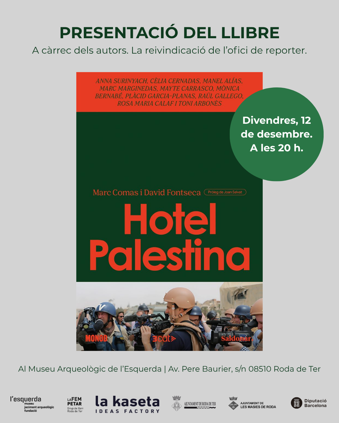 Presentació del llibre "Hotel Palestina" | Roda per Nadal 