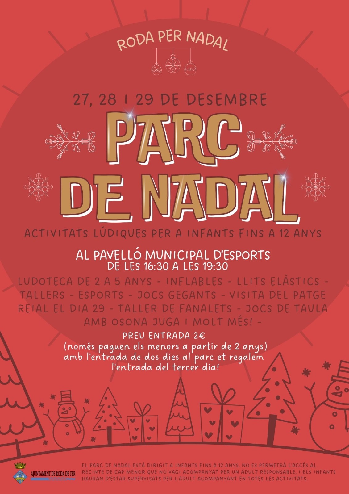 Nova edició del Parc de Nadal amb activitats per a infants de fins a 12 anys