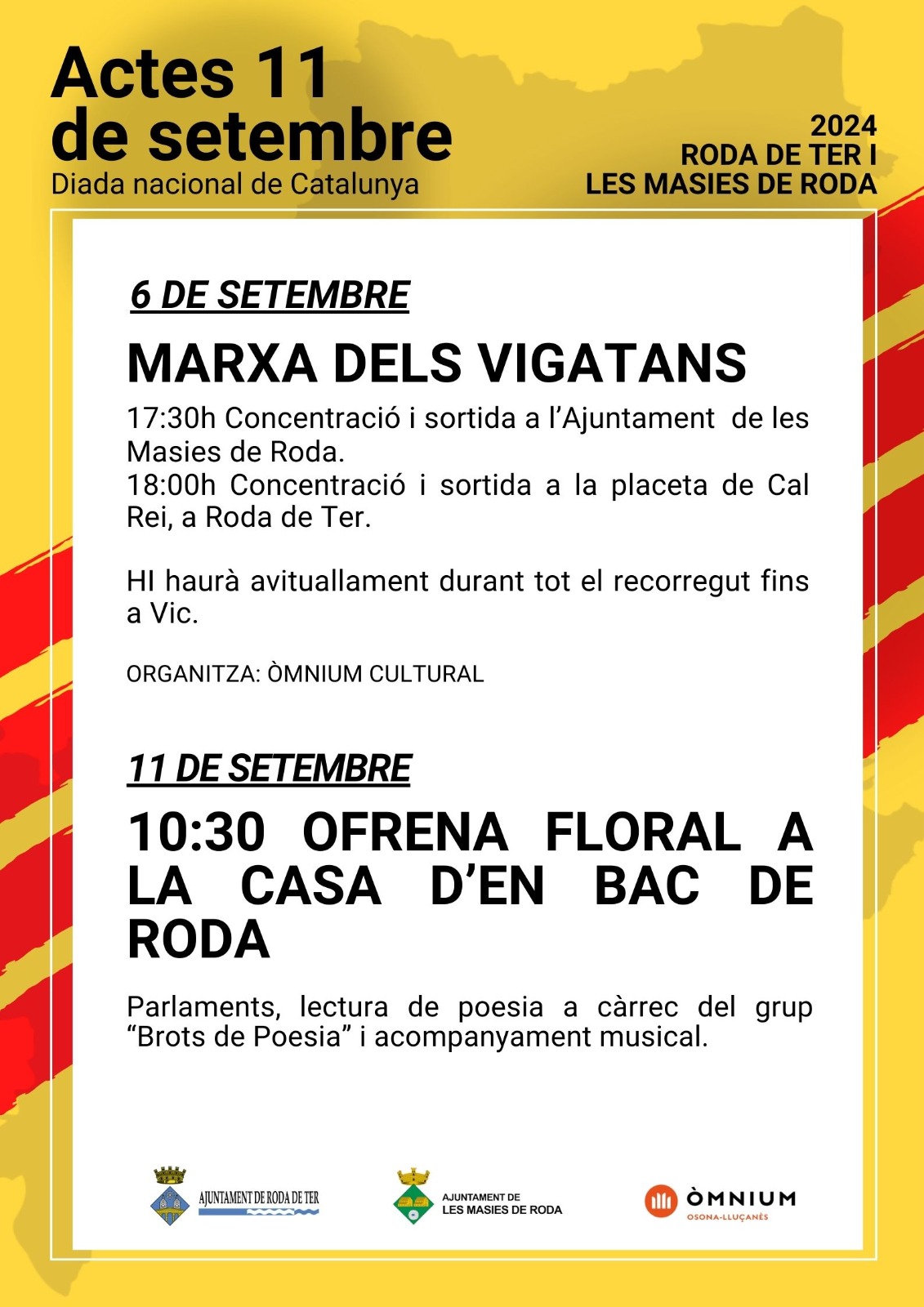 11 de Setembre | Ofrena floral a la casa d'en Bac de Roda