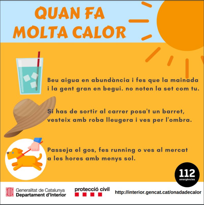 Consells per evitar possibles problemes causats per la calor